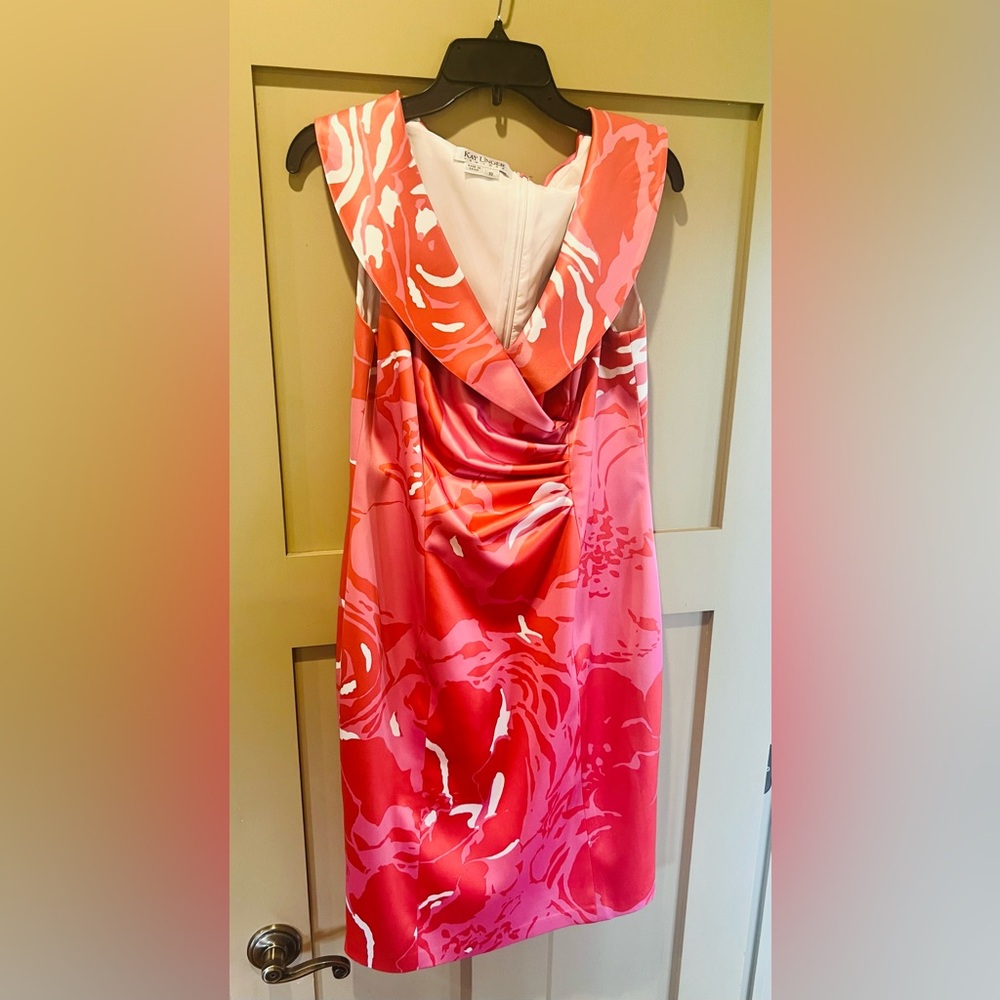 Kay Unger Pink Floral Sleeveless Cocktail Dress 10